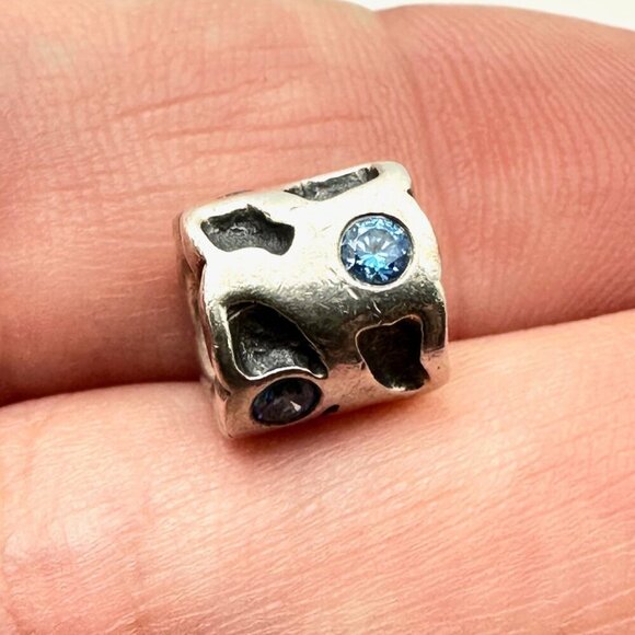Pandora Blue Crystal Pond Charm 925 ALE Sterling Silver - Picture 1 of 3
